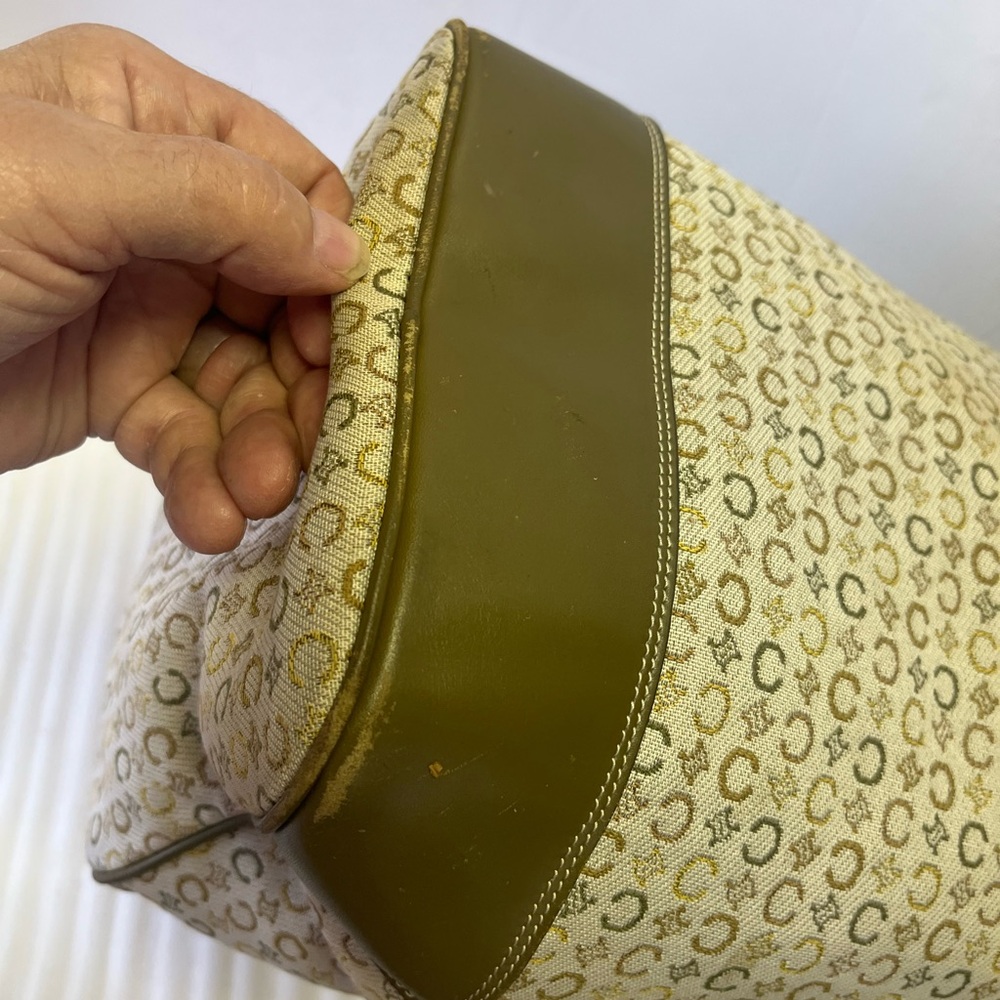 CELINE Mini Boston Macadam Beige Khaki Green Silver Hardware Vtg Celine handbags - Picture 9 of 14